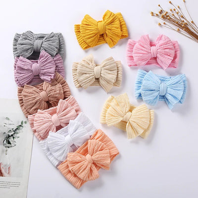 Stretchy Nylon Bow Baby Headband - Soft Elastic Turban for Newborns, Boys, and Girls | LIGHT KIDS LIFE