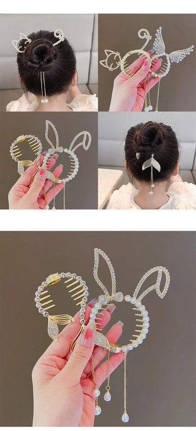 Elegant Pearl Hair Clip Set – Decorative Hair Accessories for Girls