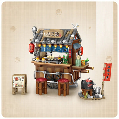 Street View Mini Shops Building Set – Izakaya, Coffee, and Tea House Models | LIGHT KIDS LIFE