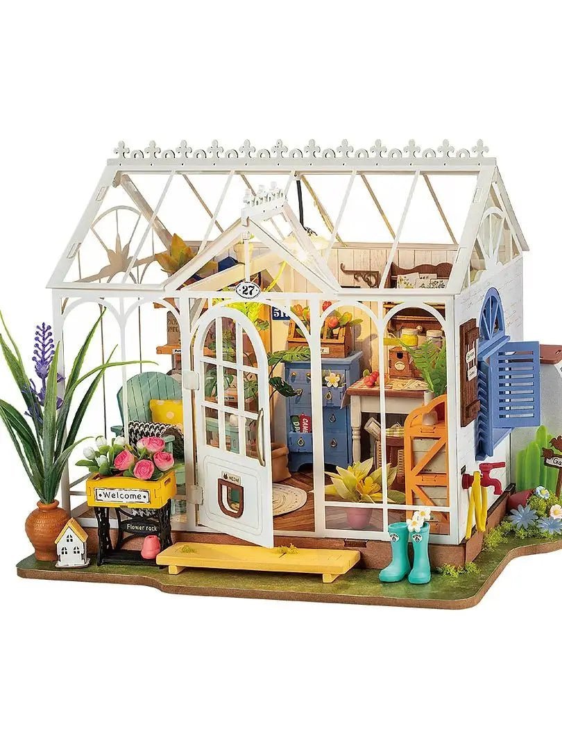 Dreamy Garden House DIY Miniature Kit. Easy Wooden Dollhouse Puzzle for Childrens | LIGHT KIDS LIFE