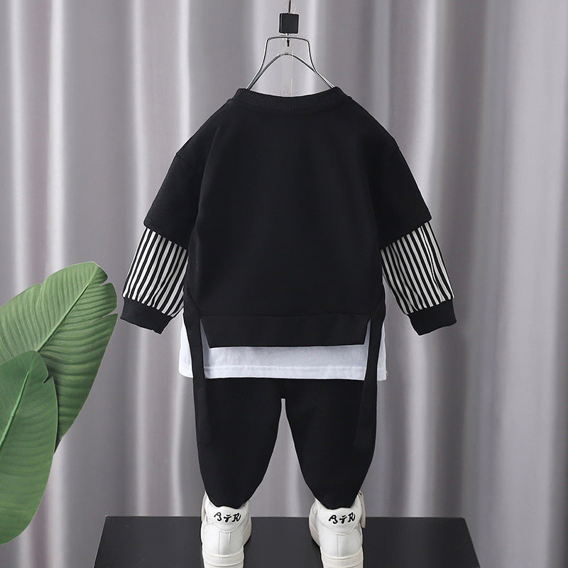 Autumn Stripe Sweater & Pants Set – 2-Piece Casual Outfit for Boys | LIGHT KIDS LIFE