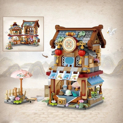 Street View Mini Shops Building Set – Izakaya, Coffee, and Tea House Models | LIGHT KIDS LIFE