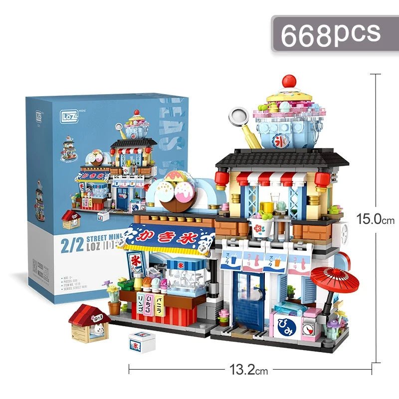 Street View Mini Shops Building Set – Izakaya, Coffee, and Tea House Models | LIGHT KIDS LIFE