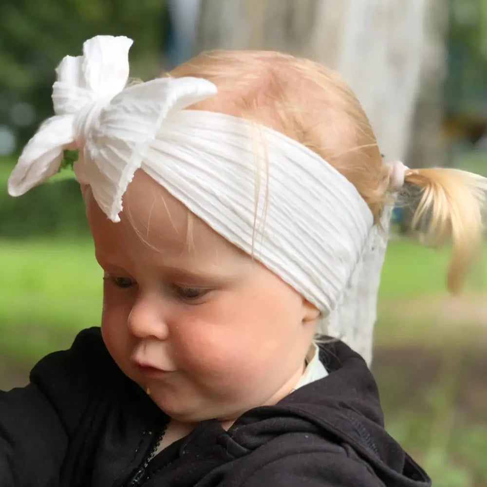 Stretchy Nylon Bow Baby Headband - Soft Elastic Turban for Newborns, Boys, and Girls | LIGHT KIDS LIFE