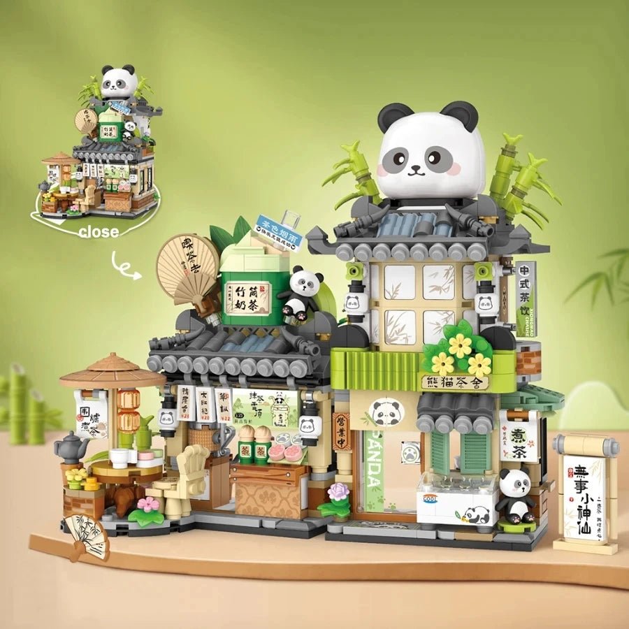 Street View Mini Shops Building Set – Izakaya, Coffee, and Tea House Models | LIGHT KIDS LIFE