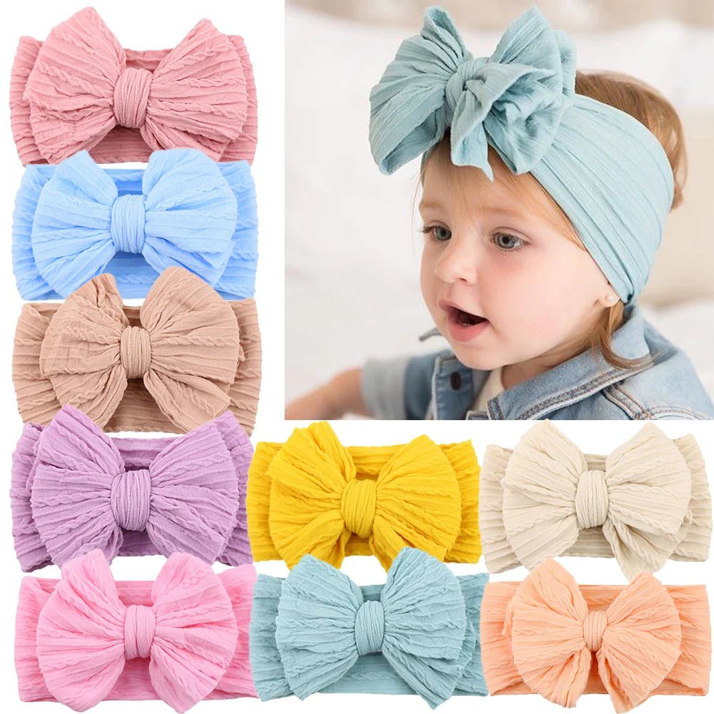 Stretchy Nylon Bow Baby Headband - Soft Elastic Turban for Newborns, Boys, and Girls | LIGHT KIDS LIFE