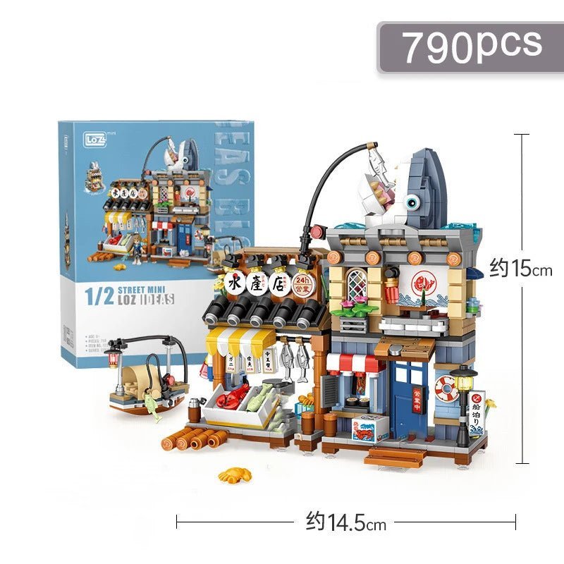 Street View Mini Shops Building Set – Izakaya, Coffee, and Tea House Models | LIGHT KIDS LIFE