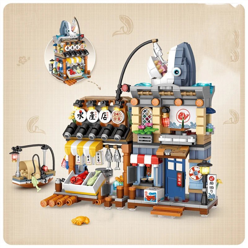 Street View Mini Shops Building Set – Izakaya, Coffee, and Tea House Models | LIGHT KIDS LIFE