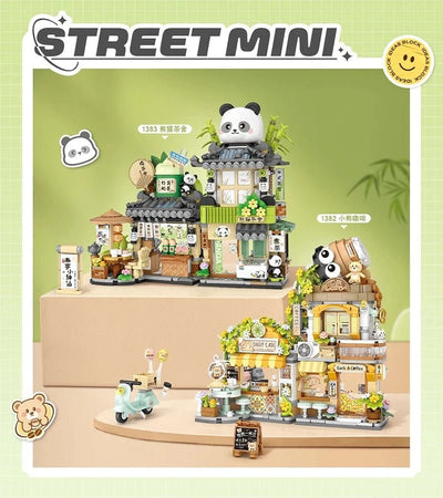 Street View Mini Shops Building Set – Izakaya, Coffee, and Tea House Models | LIGHT KIDS LIFE