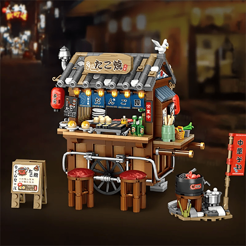 Street View Mini Shops Building Set – Izakaya, Coffee, and Tea House Models | LIGHT KIDS LIFE