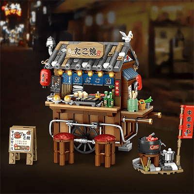 Street View Mini Shops Building Set – Izakaya, Coffee, and Tea House Models | LIGHT KIDS LIFE