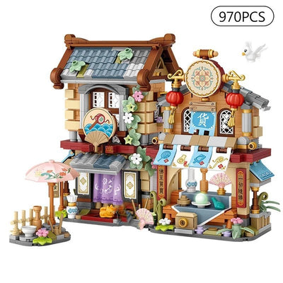 Street View Mini Shops Building Set – Izakaya, Coffee, and Tea House Models | LIGHT KIDS LIFE